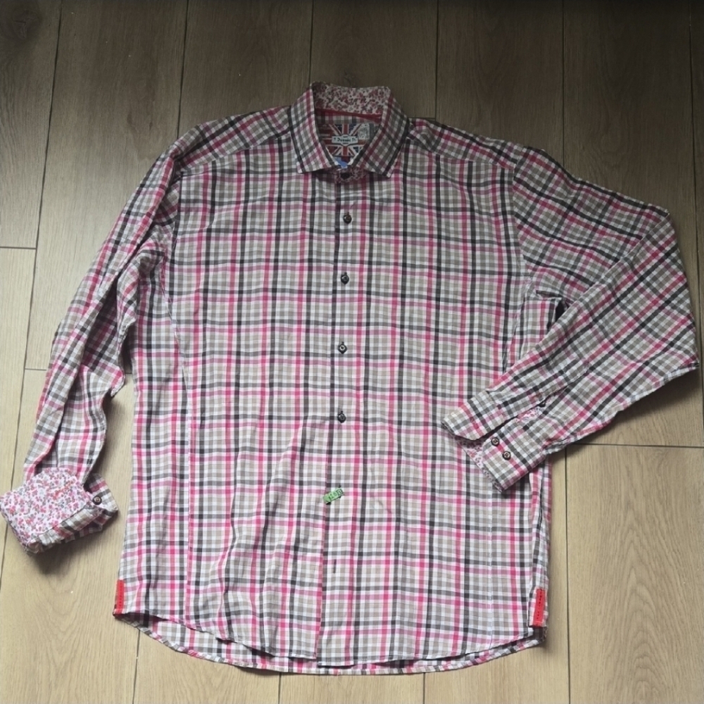 7 Downie St. Men's Patterned Button-up Shirt Sz 6 ( XL )